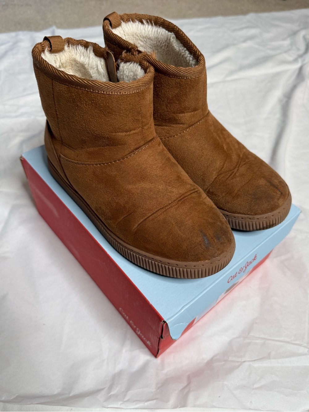 Cat & Jack Toddler Girl Boots - Toddler Arlo Booties - Cognac 12T